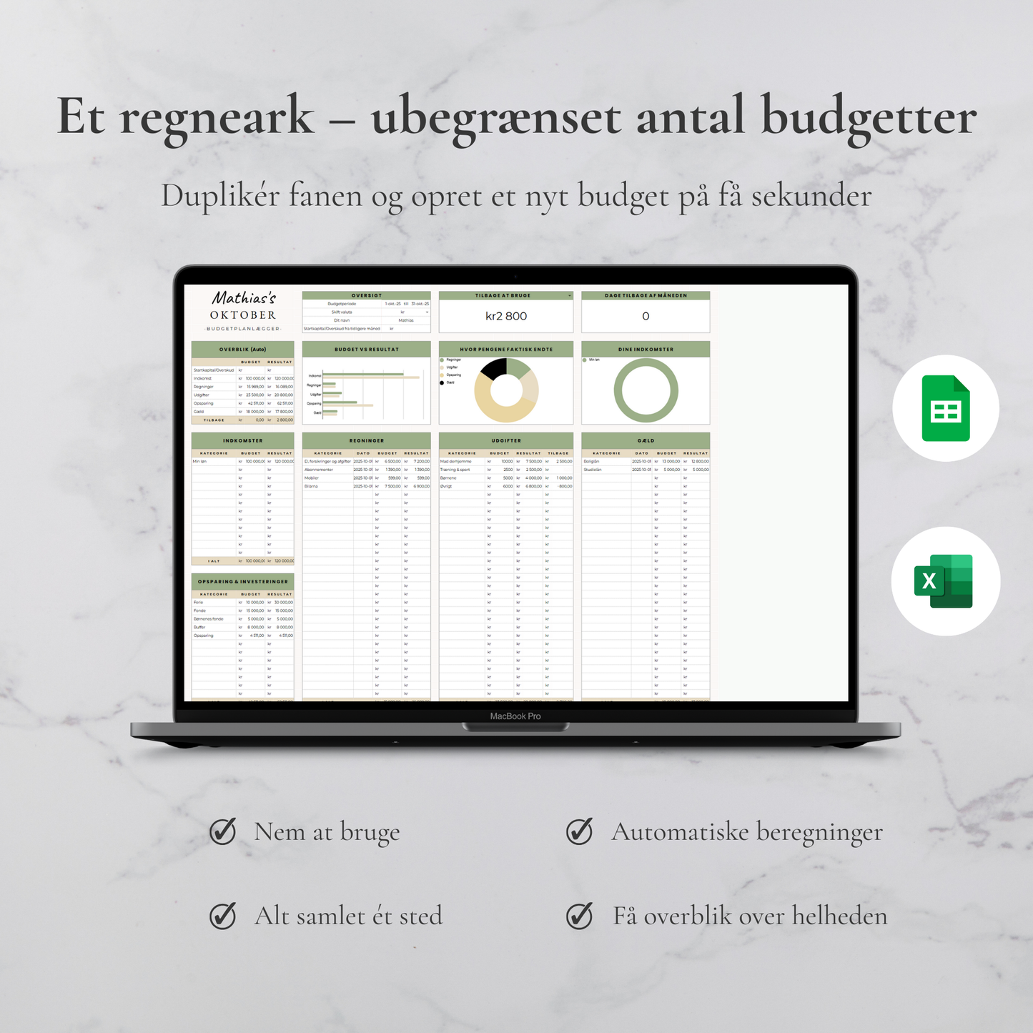 LumeNote Budgetpakke - Til din daglige økonomi