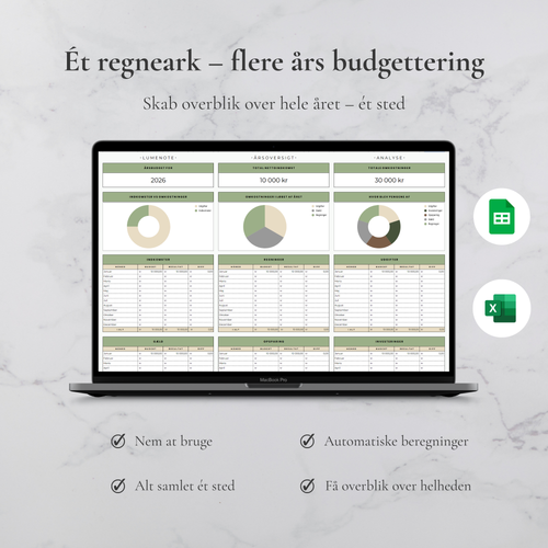 LumeNote Årsoversigt - Overblik over hele året